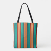 Zuidwestelijke Oranje Rode Turquoise Regenboogstri Tote Bag (Achterkant)