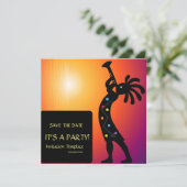 Zuidwestelijke Partij Zonsondergang Kokopelli Kaart (Staand voorkant)