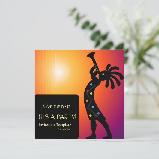 Zuidwestelijke Partij Zonsondergang Kokopelli Kaart (Staand voorkant)