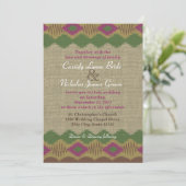 Zuidwestelijke Patroon Bruiloft Kaart (Staand voorkant)