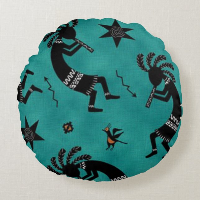 Zuidwestelijke patroon rond werpkussen rond kussen (Voorkant)