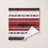 Zuidwestelijke Patroon Zwart, Grijs, Roest en Wit Bad Handdoek (Wasdoekje)