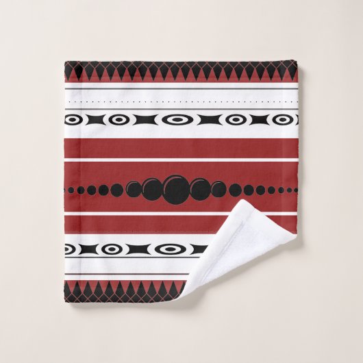Zuidwestelijke Patroon Zwart, Grijs, Roest en Wit Bad Handdoek (Wasdoekje)