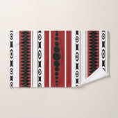 Zuidwestelijke Patroon Zwart, Grijs, Roest en Wit Bad Handdoek (Handdoek)