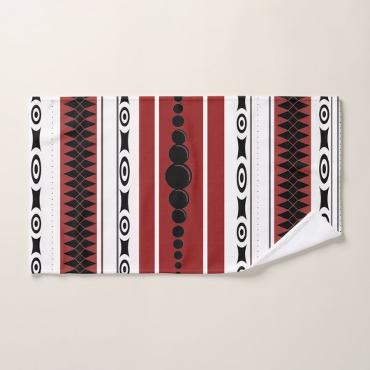 Zuidwestelijke Patroon Zwart, Grijs, Roest en Wit Bad Handdoek (Handdoek)