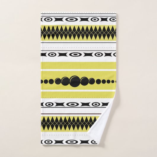 Zuidwestelijke Patroon Zwart, Grijs, Tarwe, Wit Bad Handdoek (Handdoek)