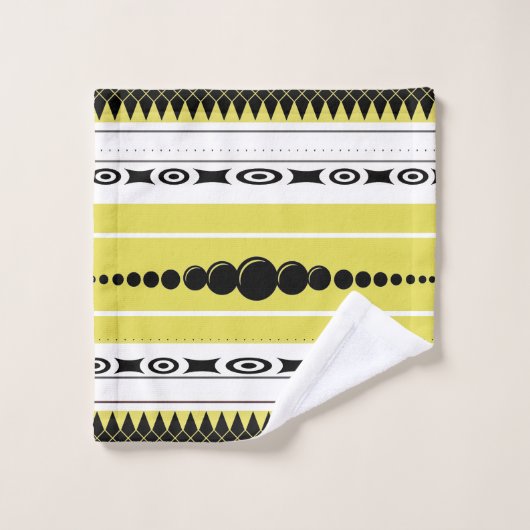 Zuidwestelijke Patroon Zwart, Grijs, Tarwe, Wit Bad Handdoek (Wasdoekje)