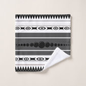 Zuidwestelijke Patroon Zwart, Wit, Grijs Bad Handdoek (Wasdoekje)