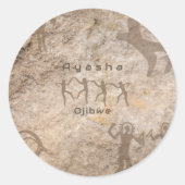 Zuidwestelijke Petroglyfen Aangepaste Stam/Naam Ronde Sticker (Voorkant)