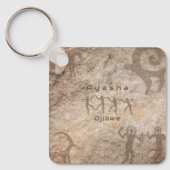 Zuidwestelijke Petroglyfen Aangepaste Stam/Naam Sleutelhanger (Voorkant)