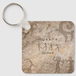 Zuidwestelijke Petroglyfen Aangepaste Stam/Naam Sleutelhanger