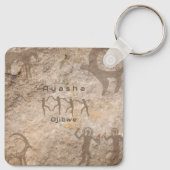Zuidwestelijke Petroglyfen Aangepaste Stam/Naam Sleutelhanger (Achterkant)