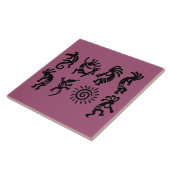 Zuidwestelijke Petroglyph Kokopelli Magenta Tegeltje (Zijkant)