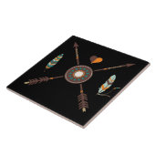 Zuidwestelijke Pijlen en Veer keramische tegel Tegeltje (Zijkant)