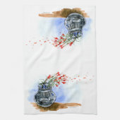 Zuidwestelijke pot met wilde penselen van Indische Theedoek (Verticaal)