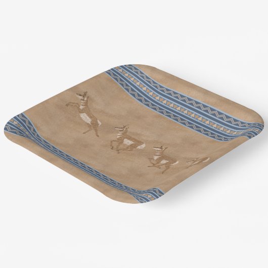 Zuidwestelijke Pronghorn Antelope Herder Geometris Papieren Bordje (Gebogen)