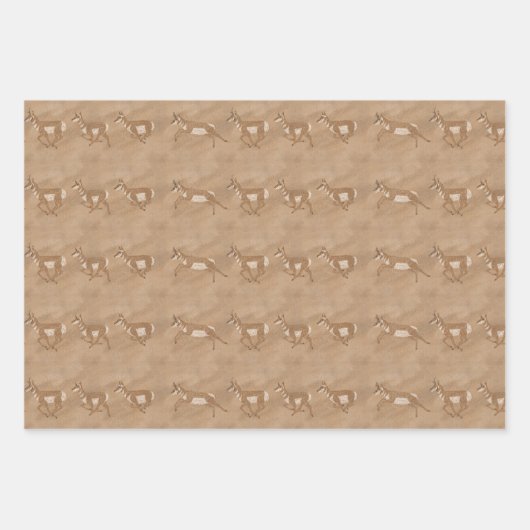 Zuidwestelijke Pronghorn Antelopes geometrisch pat Inpakpapier Vel (Voorkant)