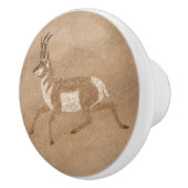 Zuidwestelijke Pronghorn Running Antelope Petrogly Keramische Knop (Rechts)