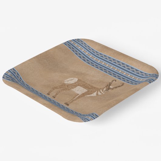 Zuidwestelijke Pronghorn staande antilope blauwe r Papieren Bordje (Gebogen)