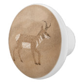 Zuidwestelijke Pronghorn Wandelende Antelope Petro Keramische Knop (Rechts)