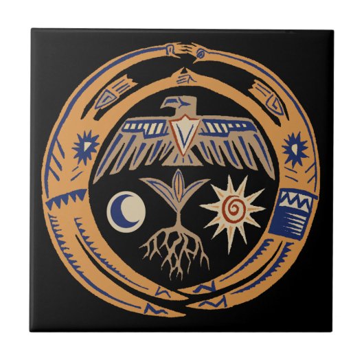 Zuidwestelijke regen dans geesten tegeltje (Voorkant)