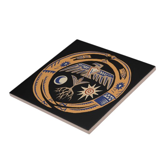 Zuidwestelijke regen dans geesten tegeltje (Zijkant)