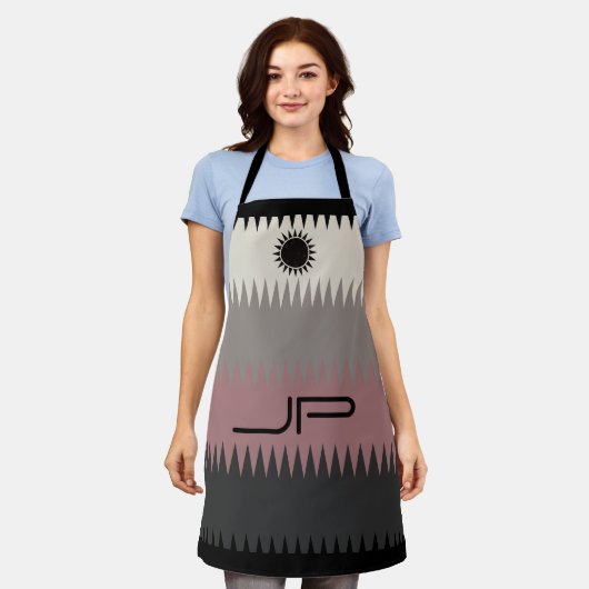 Zuidwestelijke Restaurant Stijl Monogram Schort (Gedragen)