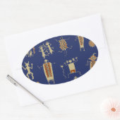 Zuidwestelijke Rots Kunst Sjamaan Ovale Sticker (Envelop)