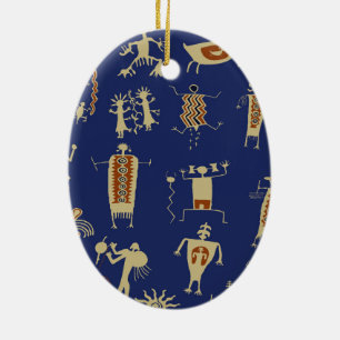 Zuidwestelijke Rotskunst Sjamaan Keramisch Ornament
