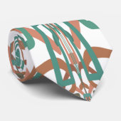 Zuidwestelijke Rust Turquoise Line Drawing Pattern Stropdas (Opgerold)