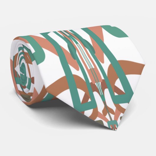 Zuidwestelijke Rust Turquoise Line Drawing Pattern Stropdas (Opgerold)