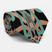 Zuidwestelijke Rust Turquoise Line Drawing Pattern Stropdas (Opgerold)