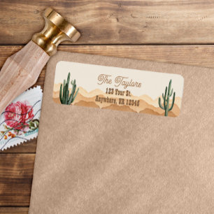 Zuidwestelijke rustieke Boho woestijn Cactus Adres Etiket