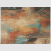 Zuidwestelijke Rustieke Decoupage Turquoise Hout Tissuepapier (Voorkant)