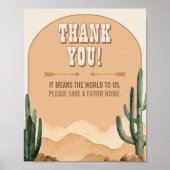 Zuidwestelijke rustieke woestijn cactus dank u tek poster (Voorkant)