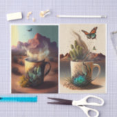 Zuidwestelijke sfeer, koffie en cactus tissuepapier (Craft)