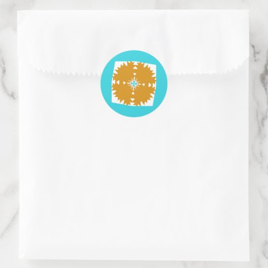 Zuidwestelijke sfeer ronde sticker (Tas)