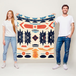 Zuidwestelijke Stam- Azteekse Geometrische Boho Fleece Deken