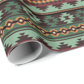 Zuidwestelijke stam groen bruin cadeaupapier (Rol Hoek)