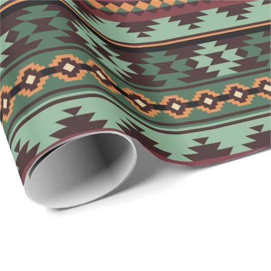 Zuidwestelijke stam groen bruin cadeaupapier (Rol Hoek)