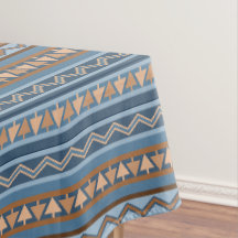 Zuidwestelijke Stijl Blauw Bruin Geometrisch Patro
