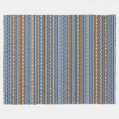 Zuidwestelijke Stijl Blauw en Bruin Geometrisch Gr Fleece Deken (Voorkant (Horizontaal))