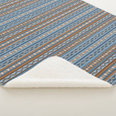 Zuidwestelijke Stijl Blauw en Bruin Geometrisch Gr Sherpa Deken (3/4)