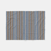 Zuidwestelijke Stijl Blauw en Bruin Geometrisch Kl Fleece Deken (Voorkant (Horizontaal))