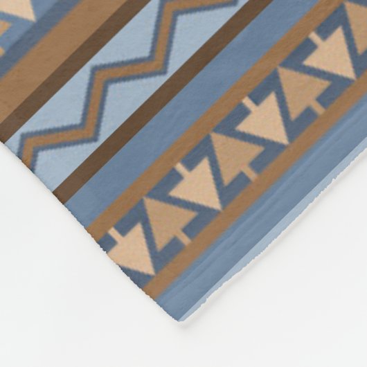 Zuidwestelijke Stijl Blauw en Bruin Geometrisch Me Fleece Deken (Hoek)