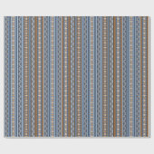 Zuidwestelijke Stijl Blauw en Bruin Geometrisch Pa Cadeaupapier (Vlak)