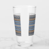 Zuidwestelijke Stijl Blauw en Bruin Geometrisch Pa Glas (Links)