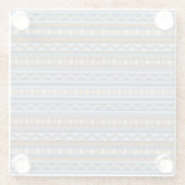 Zuidwestelijke Stijl Blauw en Bruin Geometrisch Pa Glazen Onderzetter (Achterkant)