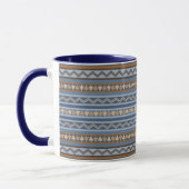 Zuidwestelijke Stijl Blauw en Bruin Geometrisch Pa Mok (Links)
