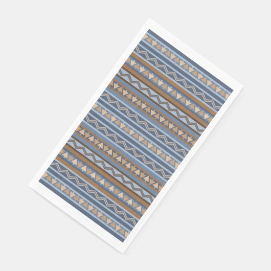 Zuidwestelijke Stijl Blauw en Bruin Geometrisch Pa Servet (Hoek)